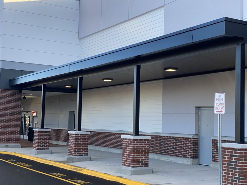 a precision crafted post-supported canopy solution, expertly crafted by the shade industry experts at Awnings by Bigley and Hogshire.